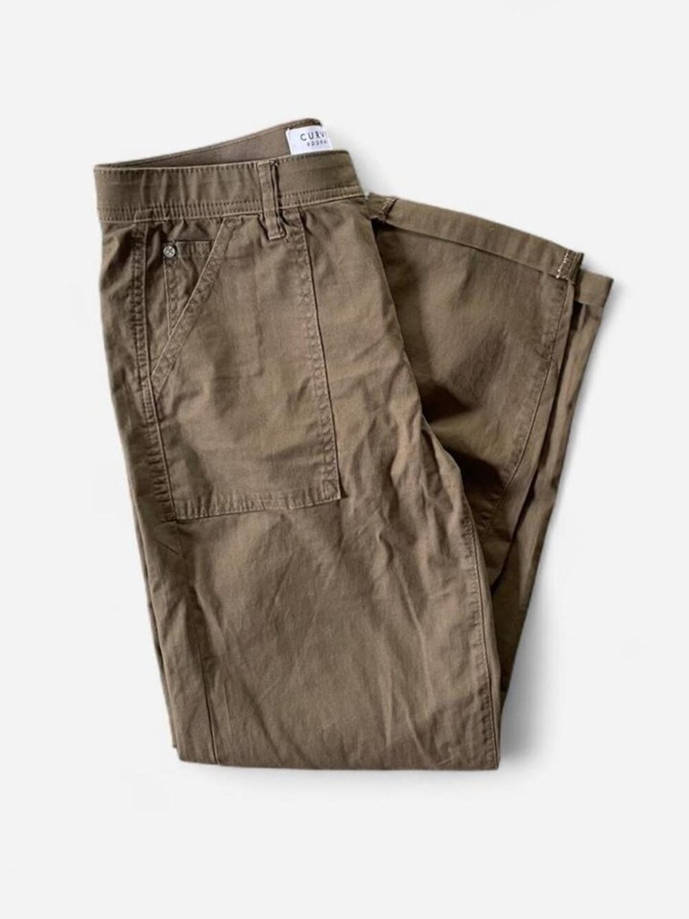 Curve Appeal Women's Brown/Khaki Chino Pants - size 4/27